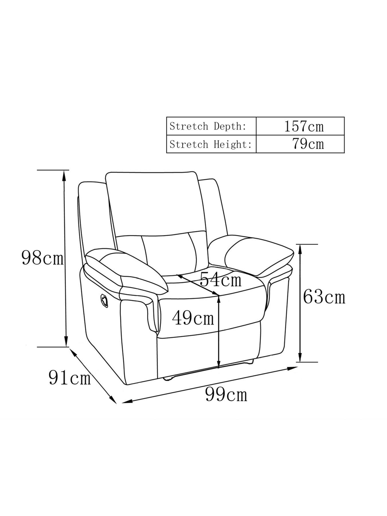 Image 4 of 4 of Very Home Albion Fabric High Back Manual Recliner Armchair
