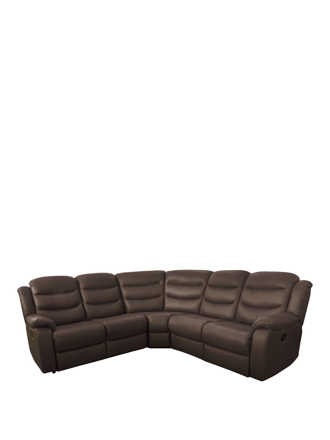 Faux leather recliner on sale corner sofa