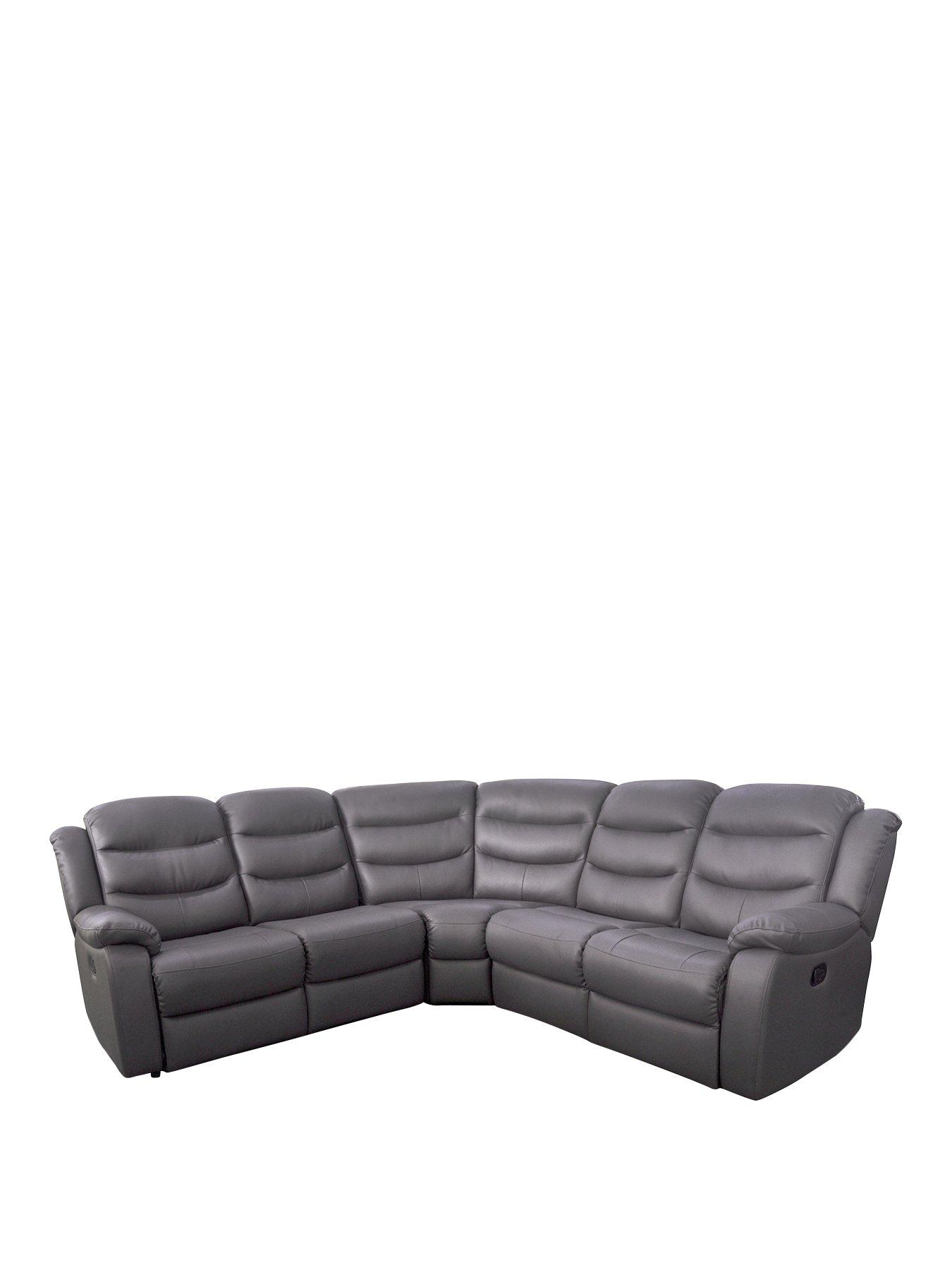 undefined Rothbury Luxury Faux Leather High Back Manual Recliner Corner Group Sofa