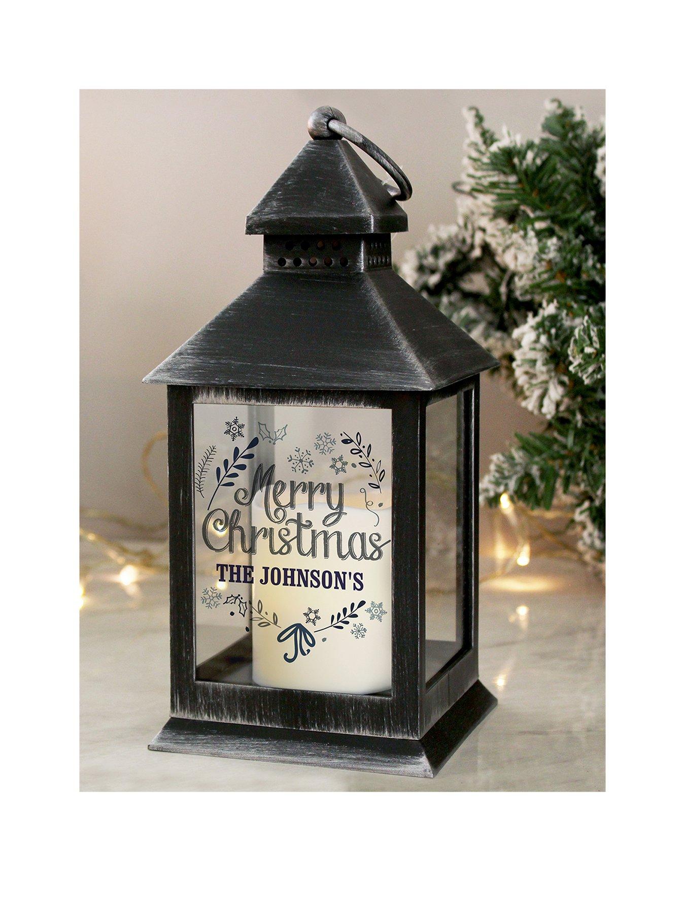 Product photograph of Personalised Black Christmas Lantern from very.co.uk