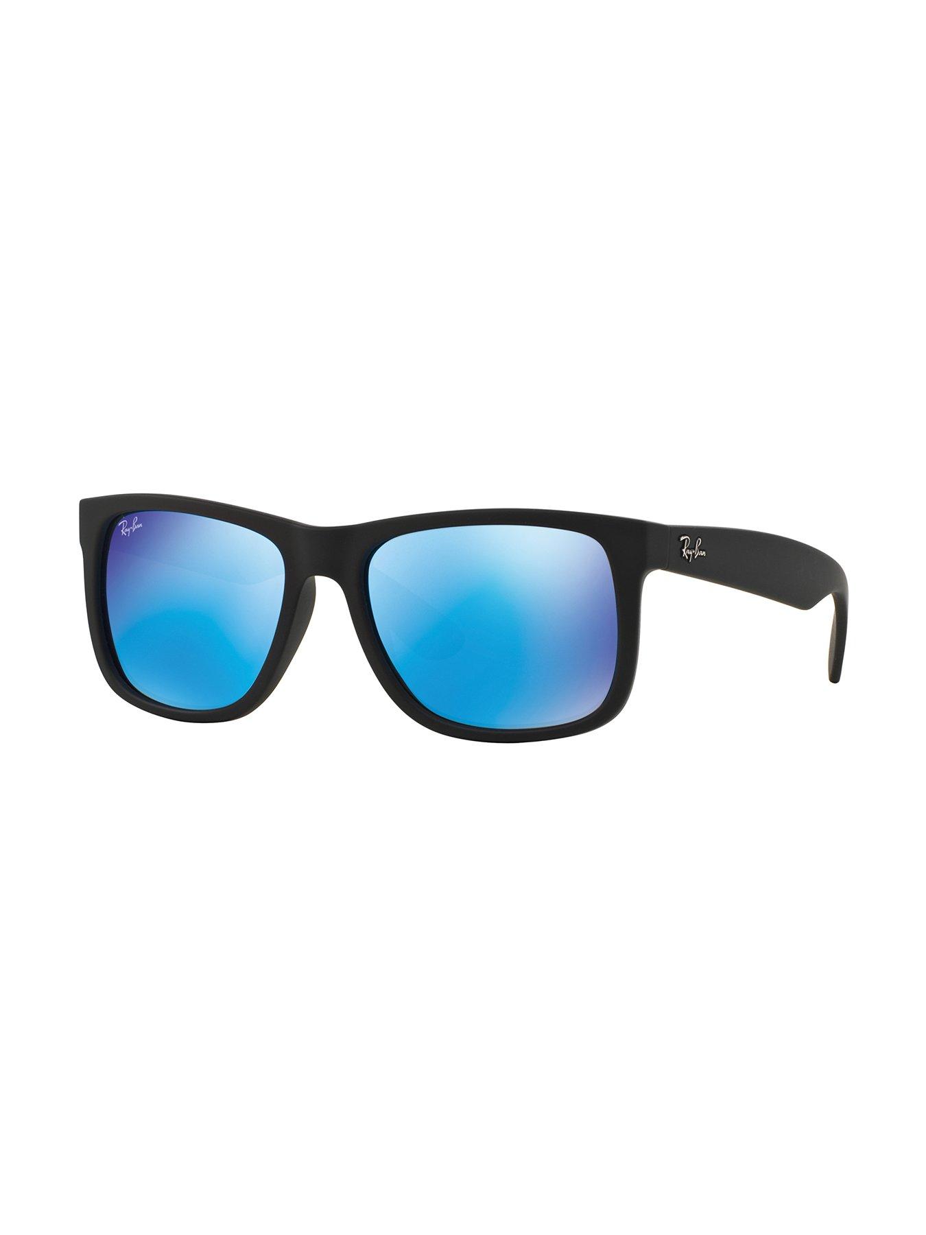 Ray-Ban ORB4165 Mirror Lens Justin Sunglasses - Black/Blue 