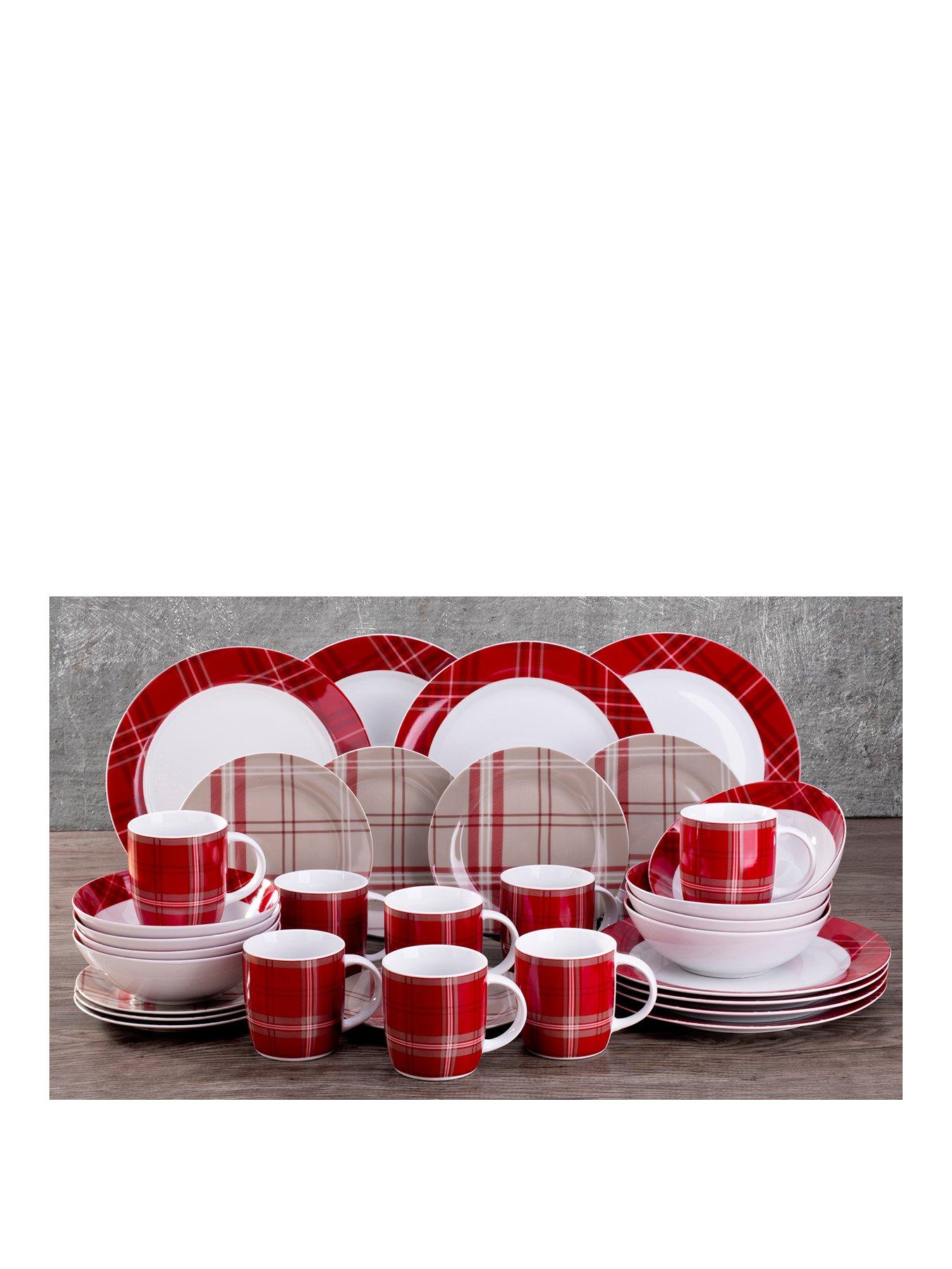 Waterside Highland Christmas Tartan 32 Piece Dinner Set Very Co Uk
