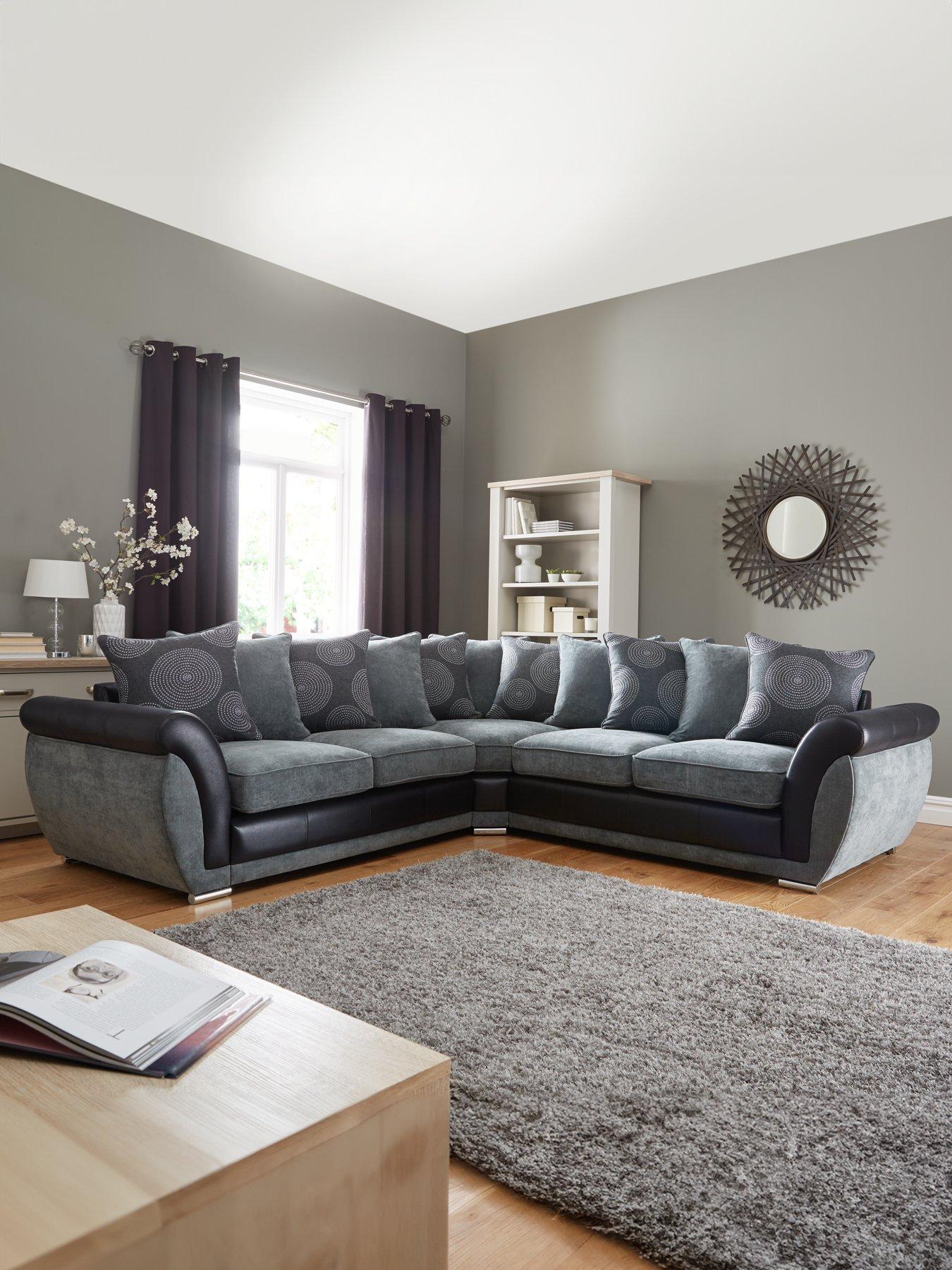 Image 1 of 5 of The Very Collection Danube Fabric/Faux Leather&nbsp;Corner Group Sofa&nbsp;- FSC&reg; Certified
