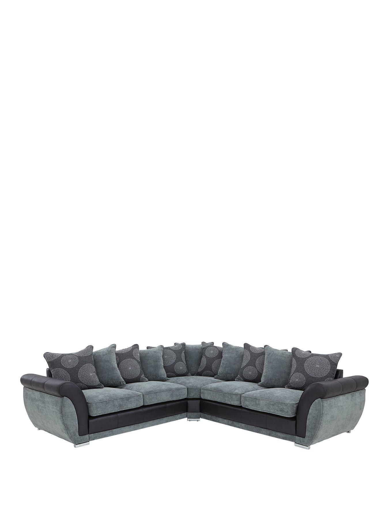 Product photograph of Very Home Danube Fabric And Faux Snakeskin Corner Group Sofa from very.co.uk