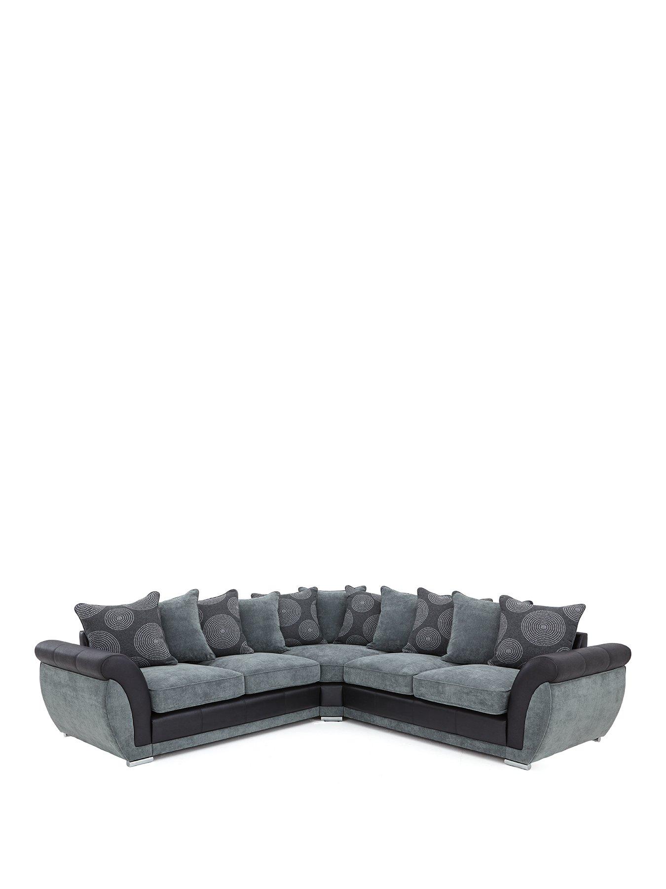 Image 2 of 5 of The Very Collection Danube Fabric/Faux Leather&nbsp;Corner Group Sofa&nbsp;- FSC&reg; Certified