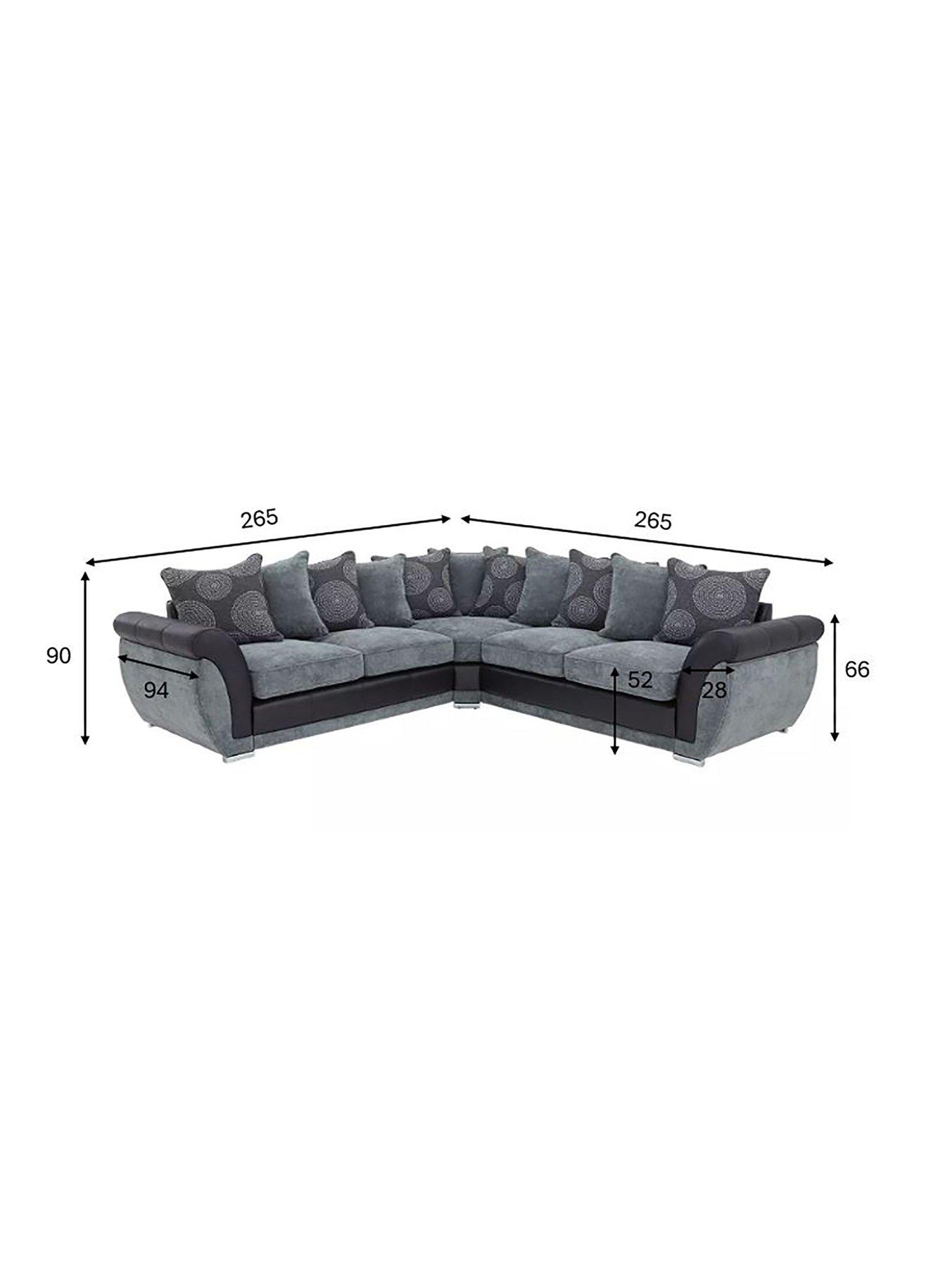 Image 4 of 5 of The Very Collection Danube Fabric/Faux Leather&nbsp;Corner Group Sofa&nbsp;- FSC&reg; Certified