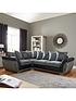  image of danube-fabric-and-faux-leather-left-hand-corner-group-scatter-back-sofa