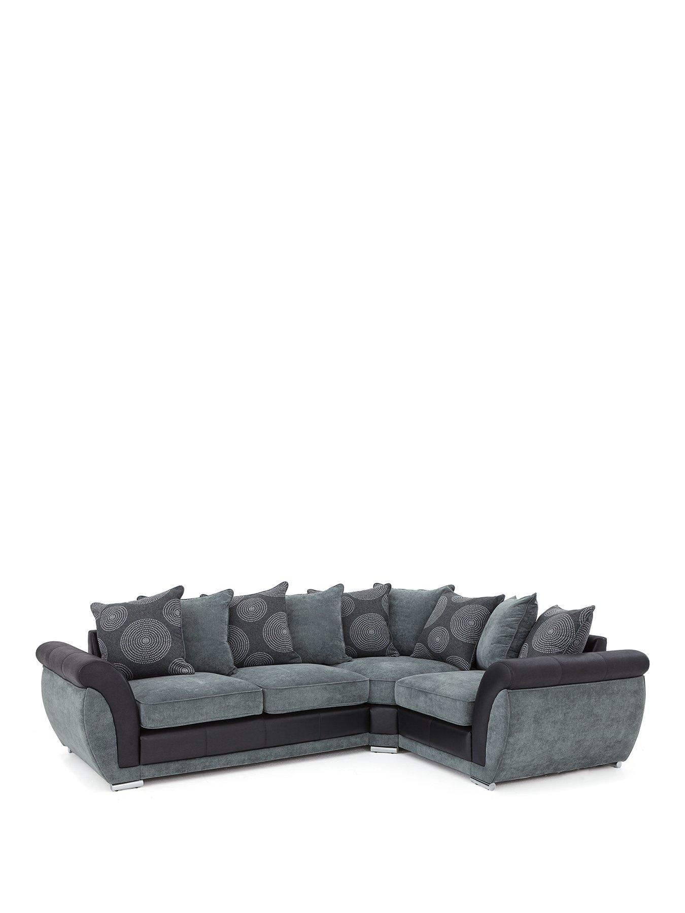 Image 2 of 5 of The Very Collection Danube Fabric/Faux&nbsp;Leather Right Hand Corner Group Scatter Back Sofa&nbsp;- FSC&reg; Certified