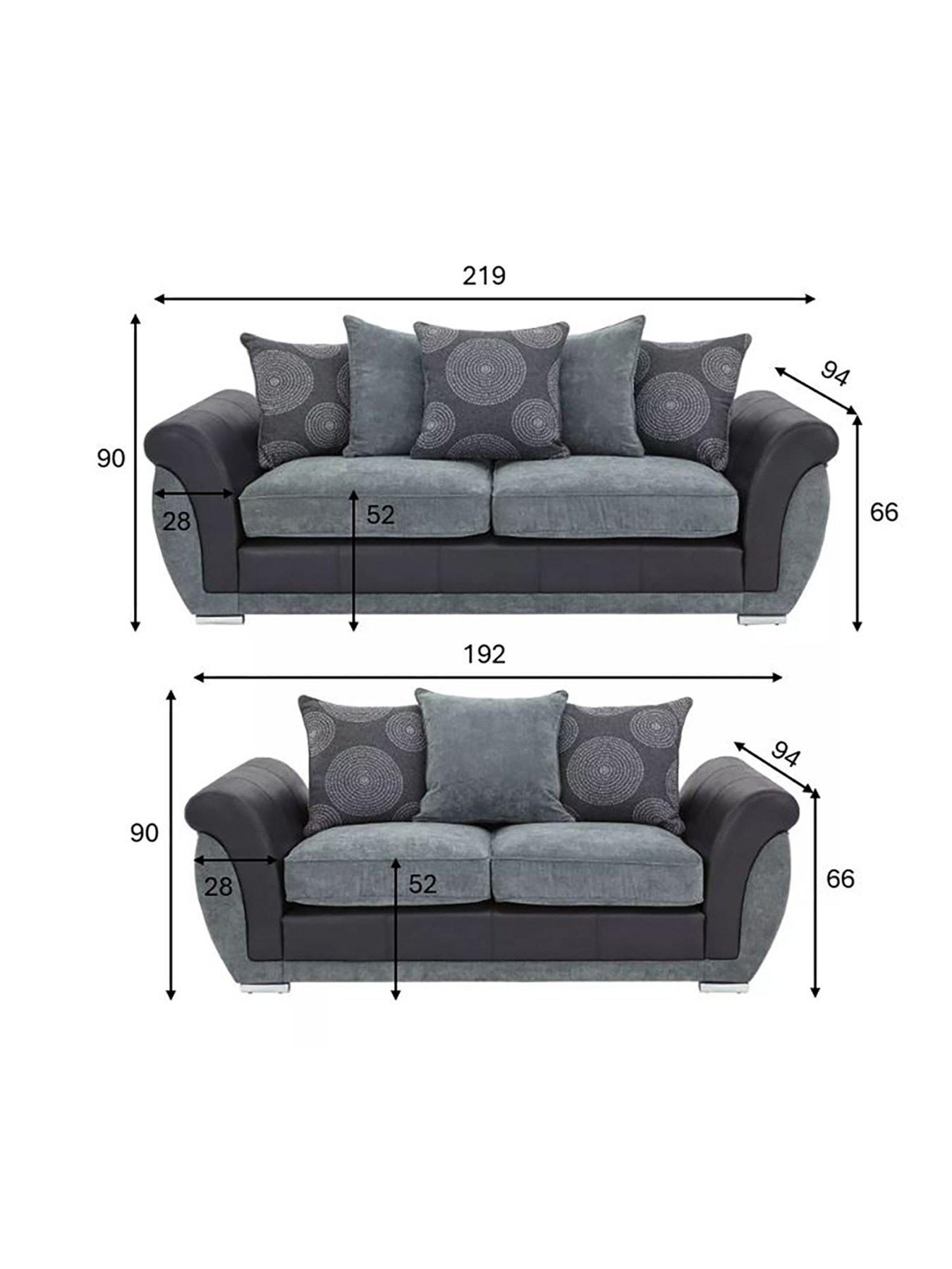 Image 4 of 5 of The Very Collection Danube Fabric/Faux Leather&nbsp;3&nbsp;Seater + 2&nbsp;Seater Sofa Set (Buy and SAVE!)&nbsp;- FSC&reg; Certified