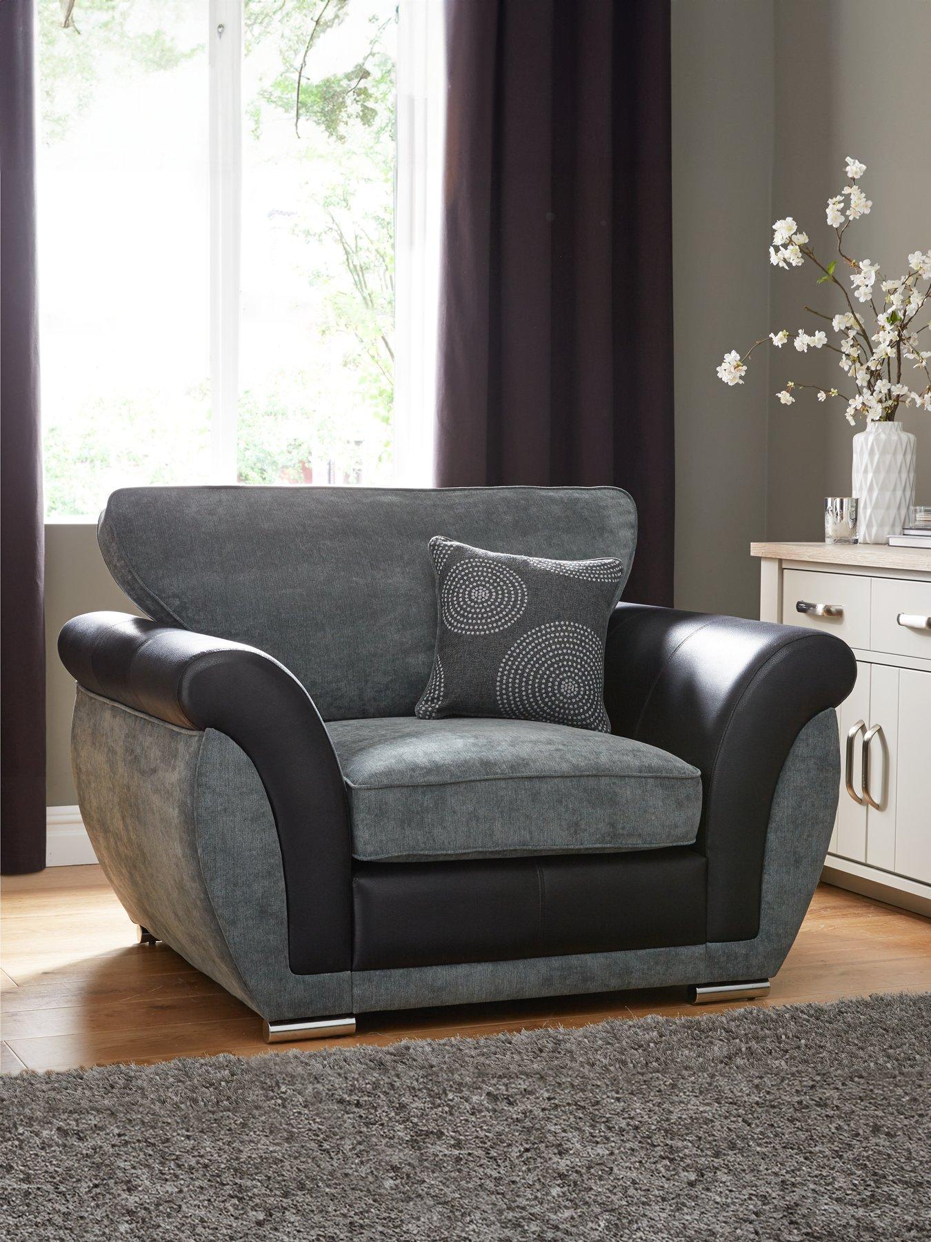 undefined Danube Fabric/Faux Leather Armchair - FSC® Certified