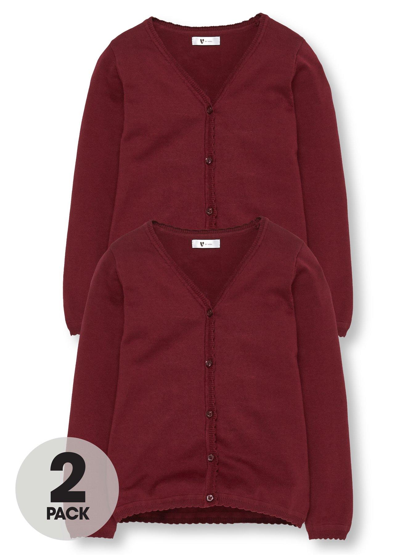 burgundy school cardigan