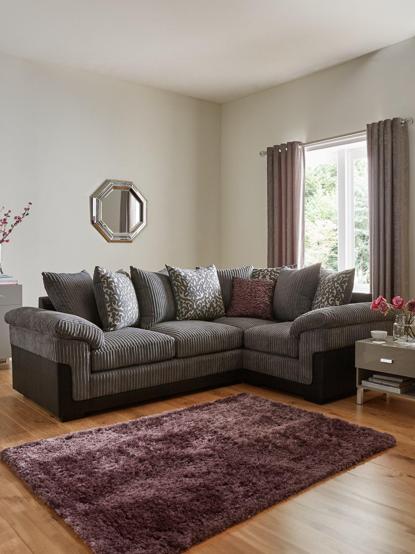 Grey Corner Sofas | Leather & Fabric | Very