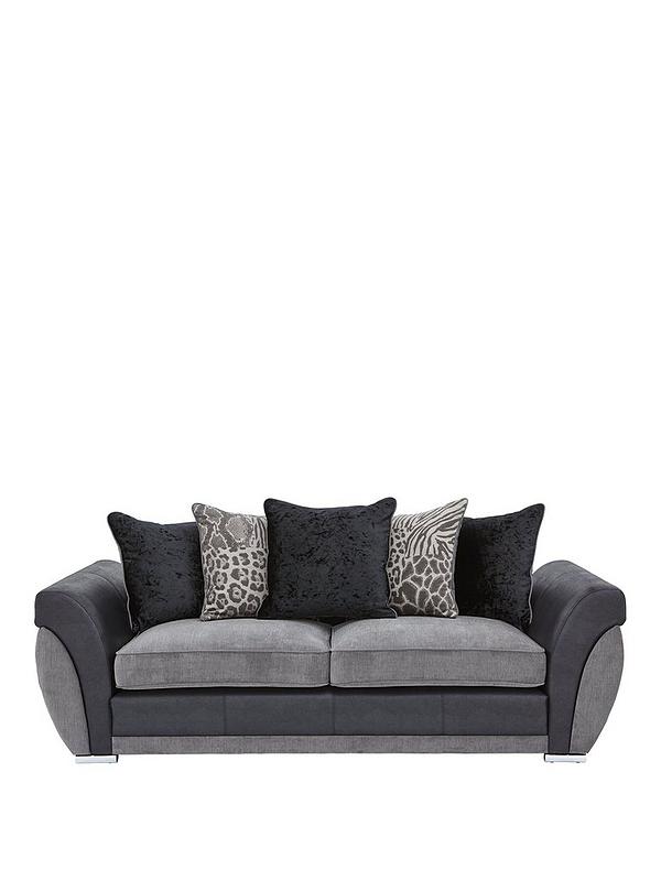 Hilton Fabric And Faux Leather 3 Seater Ter Back Sofa
