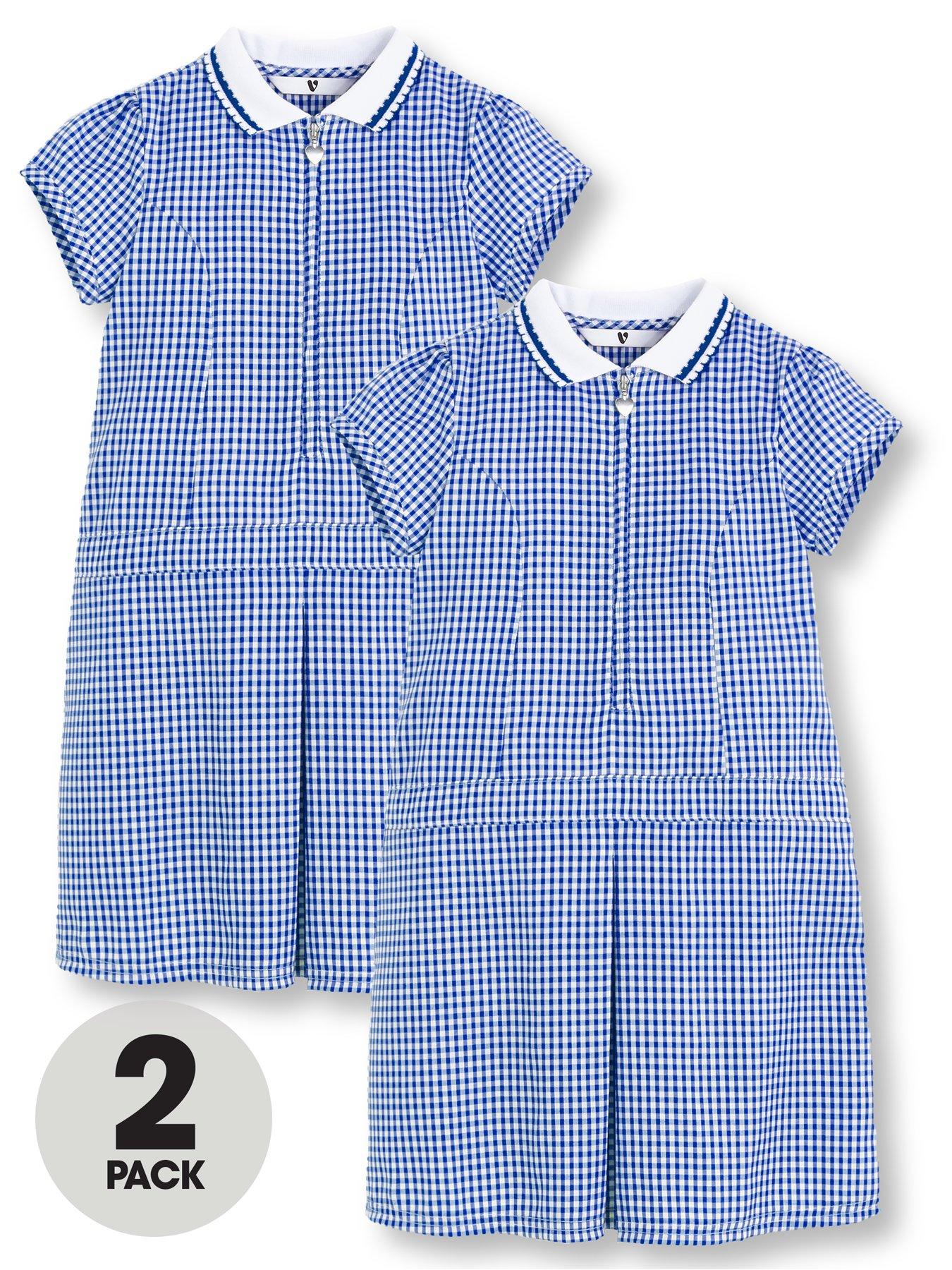 light blue gingham school dress