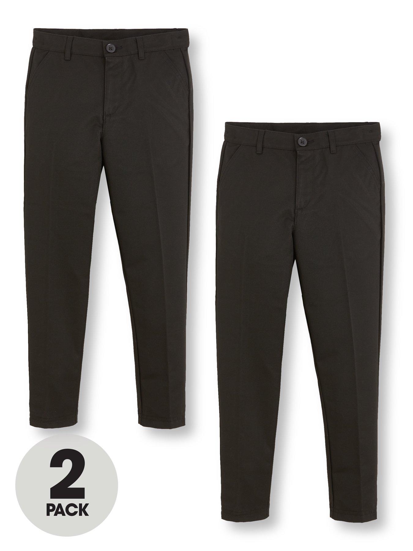 black slim school trousers