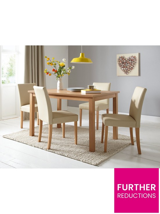stillFront image of very-home-home-essentials--nbspprimo-120-cm-dining-table-4-faux-leather-chairs