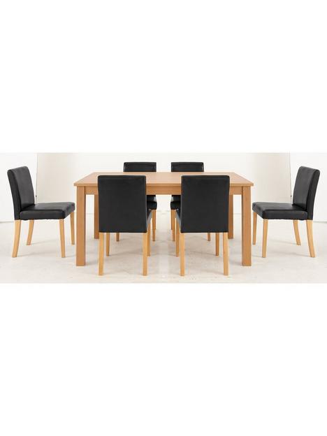 home-essentials--nbspprimo-150-cm-dining-table-6-faux-leather-chairs