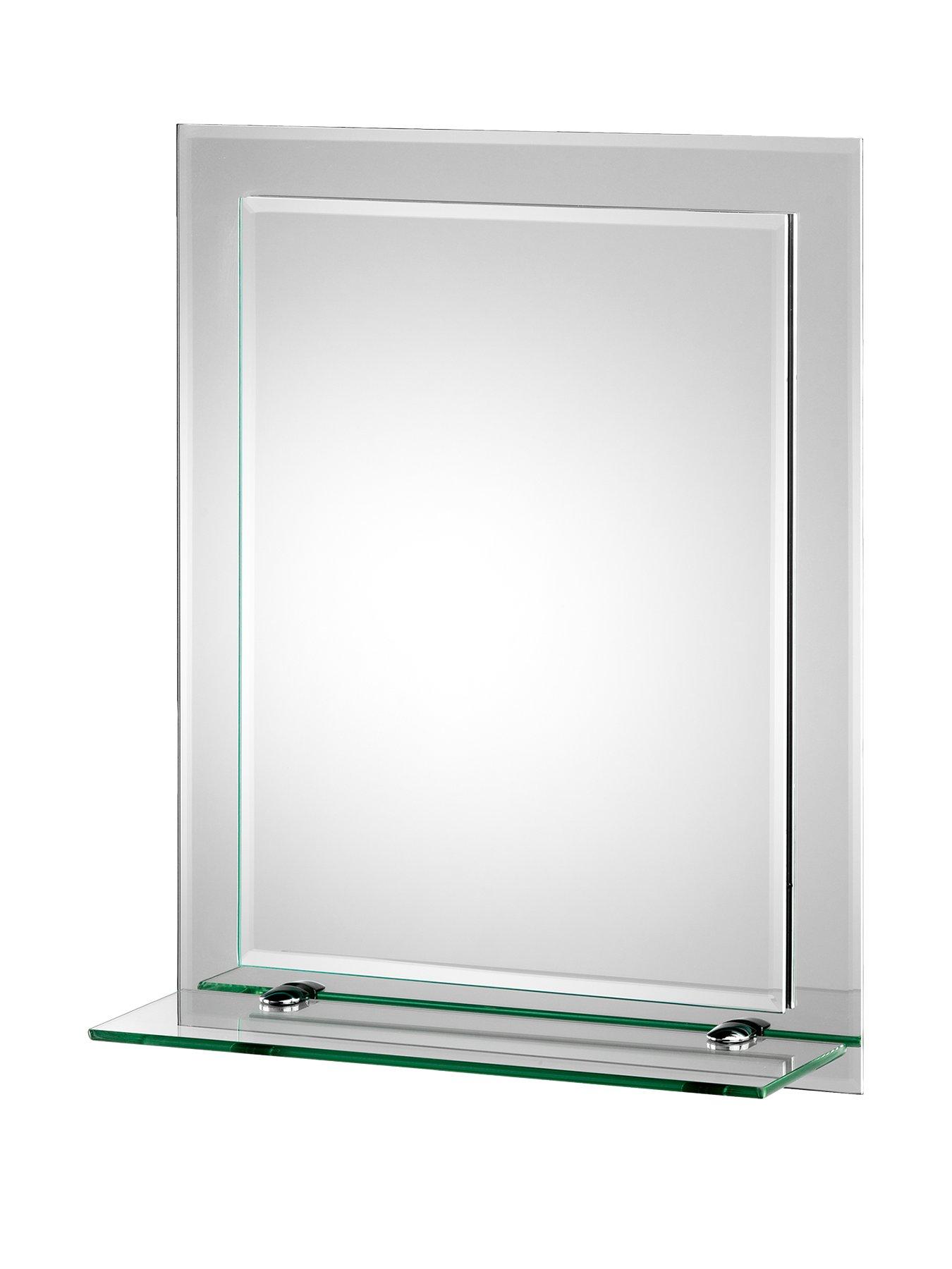 Product photograph of Croydex Rydal Double-layer Bathroom Mirror With Shelf from very.co.uk