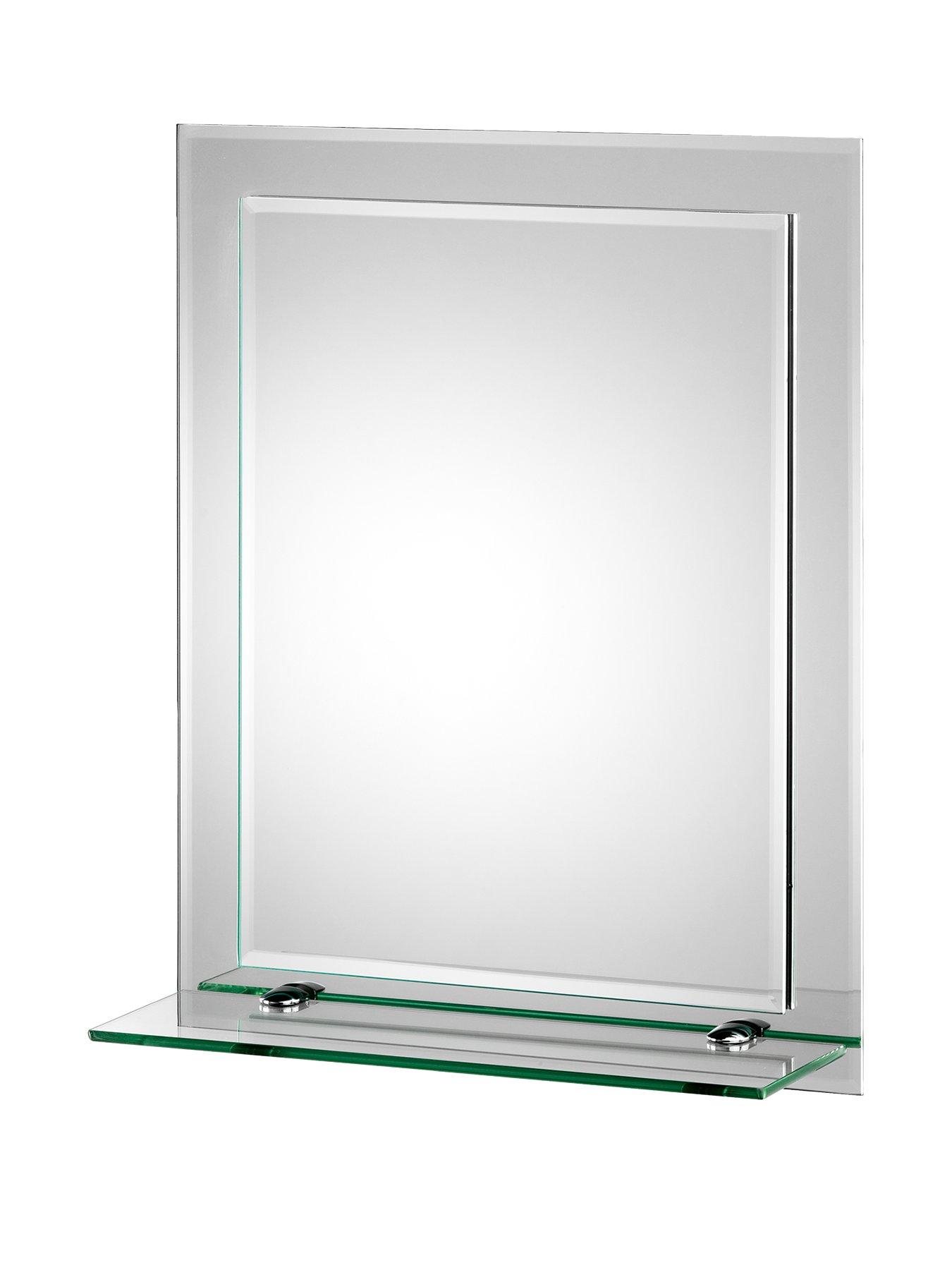 Image 1 of 3 of Croydex Rydal Double-Layer Bathroom Mirror with Shelf