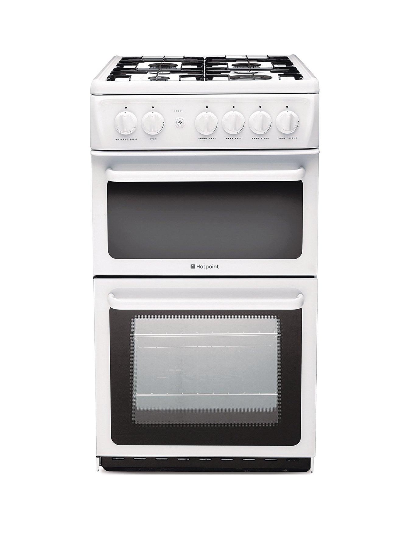 Hotpoint Newstyle Hag51P 50Cm Twin Cavity Gas Cooker With Fsd – White