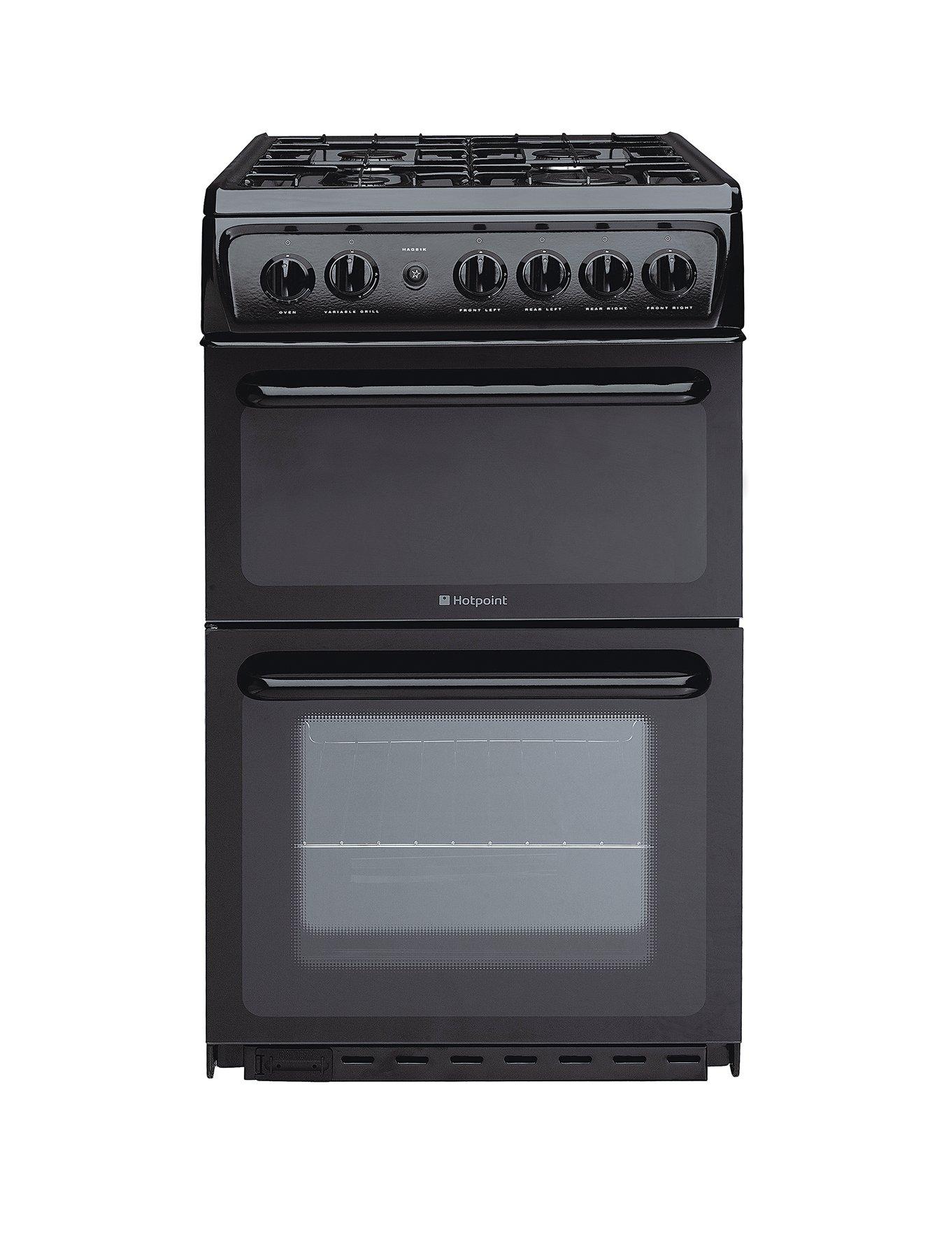 Hotpoint Hag51K 50Cm Twin Cavity Gas Cooker With Fsd - Black
