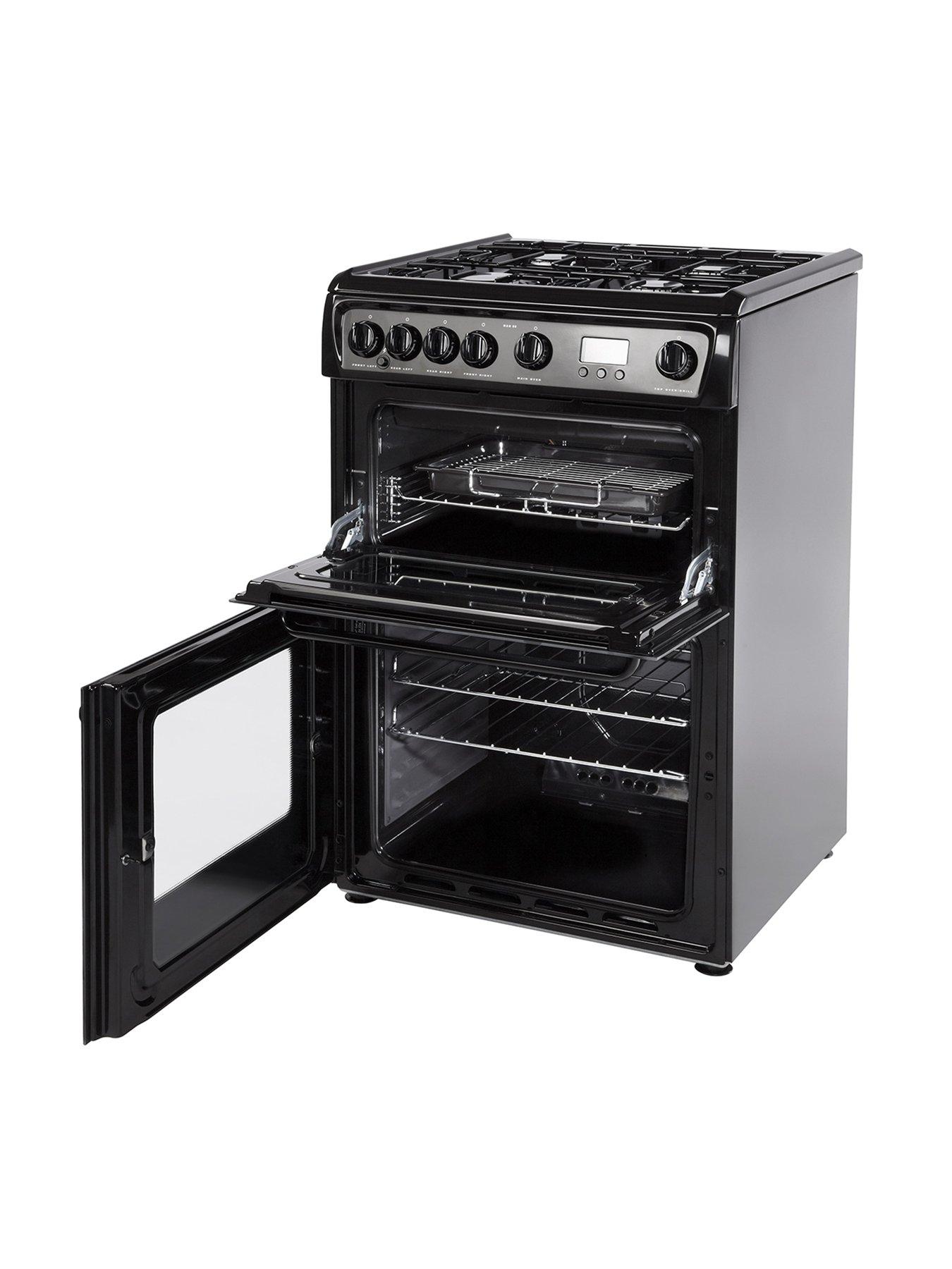 Hotpoint Newstyle HAG60K 60cm Double Oven Gas Cooker with FSD Black