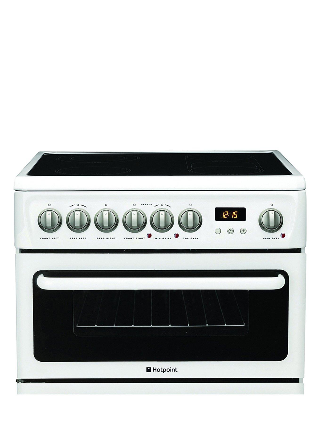 Hotpoint HAE60PS Ultima 60cm Ceramic Hob Double Oven Electric Cooker