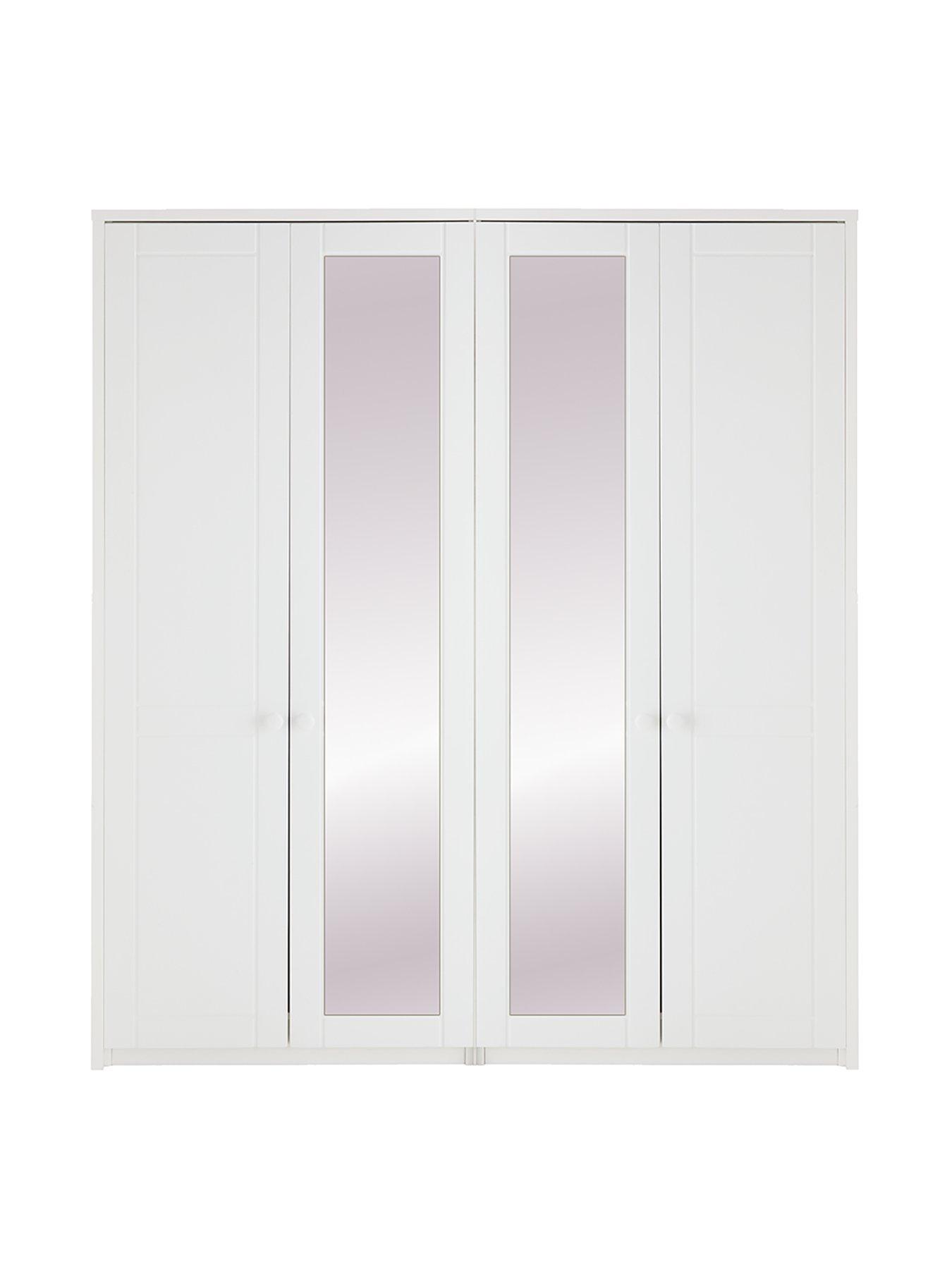 undefined Alderley Part Assembled 4 Door Mirrored Wardrobe