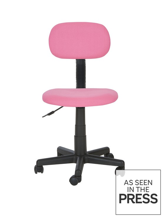 front image of gas-lift-office-chair-pink