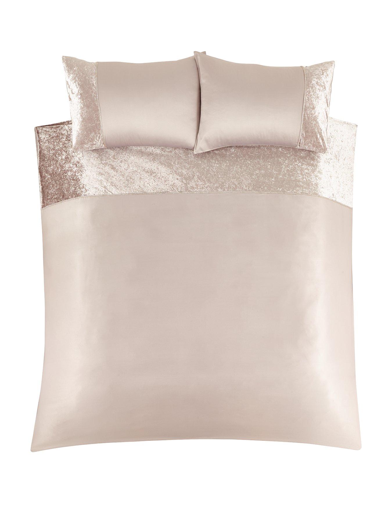 Product photograph of Amelie Crushed Velvet Duvet Cover Set - Oyster from very.co.uk