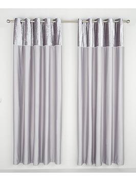 Product photograph of Amelie Crushed Velvet Lined Eyelet Curtains from very.co.uk