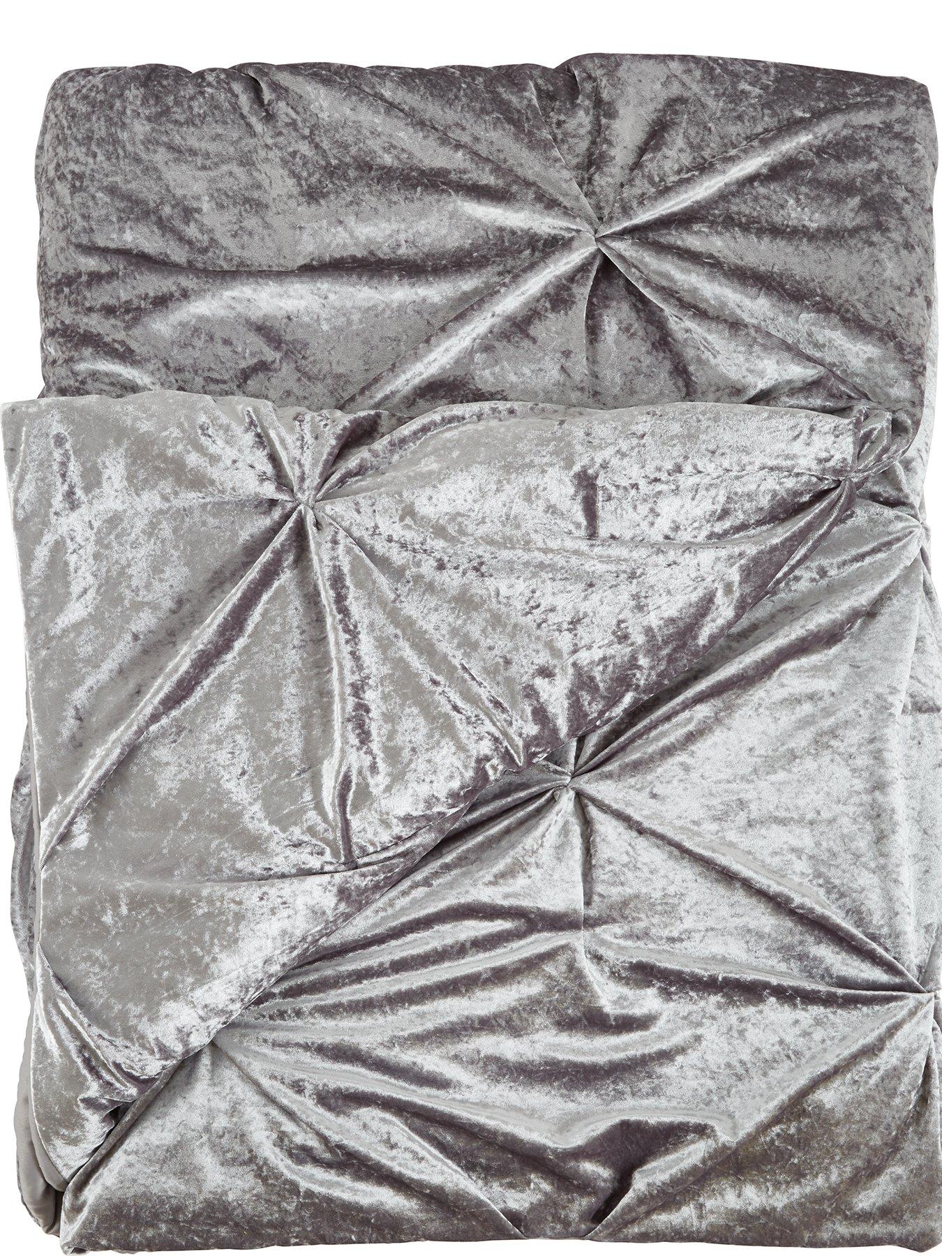 Image 2 of 3 of Very Home Amelie Crushed Velvet Bedspread Throw - Silver
