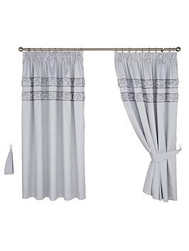 Product photograph of Franchesca Faux Silk Lined Pencil Pleat Curtains from very.co.uk