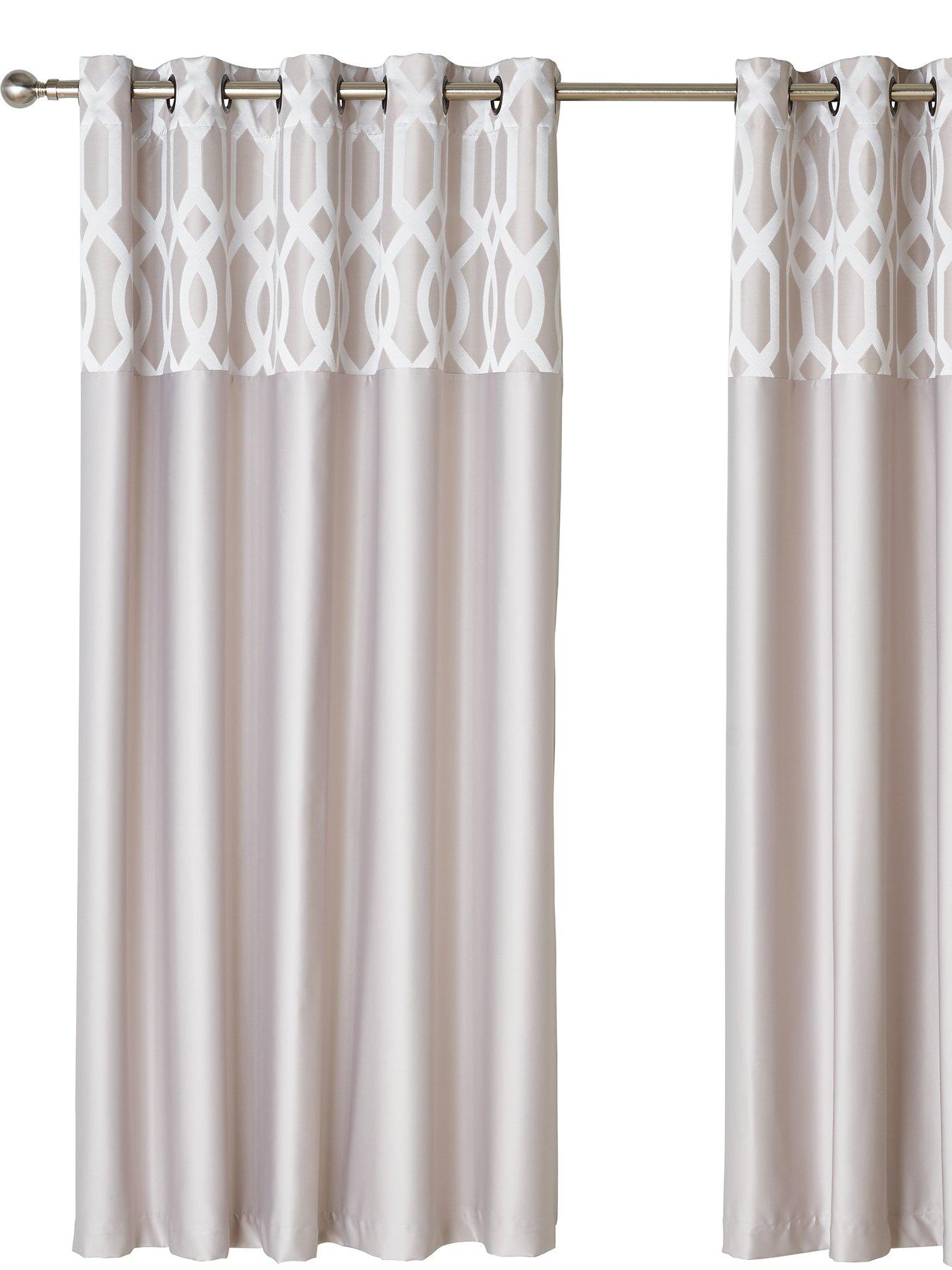 Ideal Home Florence Geometric Lined Eyelet Curtains Very Co Uk