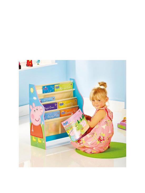 front image of peppa-pig-kids-sling-bookcase