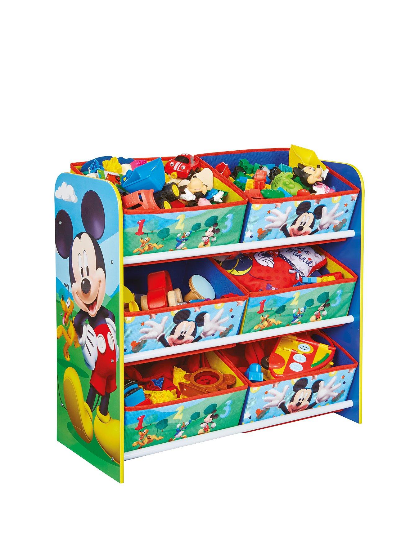 Disney Mickey Mouse Metal Multi Tray Toy Box Storage Unit Organiser Kids Bedroom Playroom Furniture 