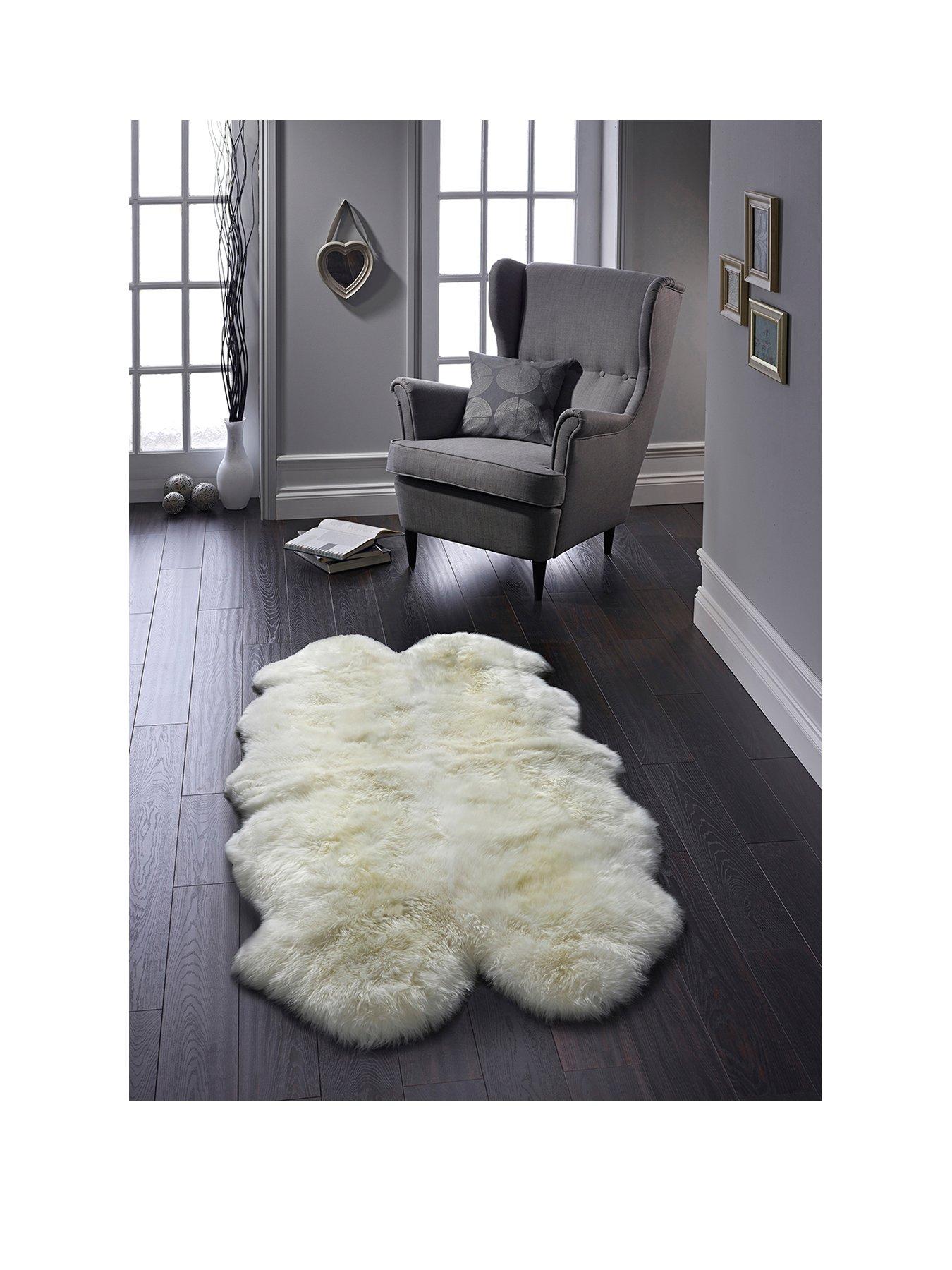 Product photograph of Luxe Collection Genuine Sheepskin Wool Rug - Quad from very.co.uk