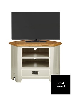 Luxe Collection - Oakland Painted 100% Solid Wood Ready Assembled Corner TV Unit - fits up to 40 Inch TV