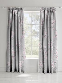 Product photograph of Catherine Lansfield Canterbury Lined Pencil Pleat Curtains from very.co.uk