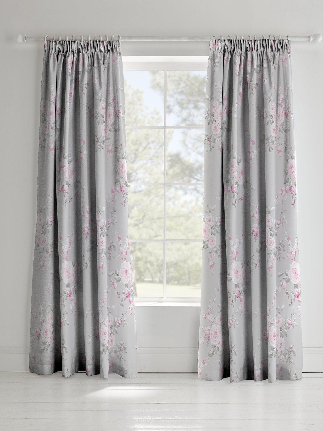 Image 1 of 2 of Catherine Lansfield Canterbury Lined Pencil Pleat Curtains&nbsp;