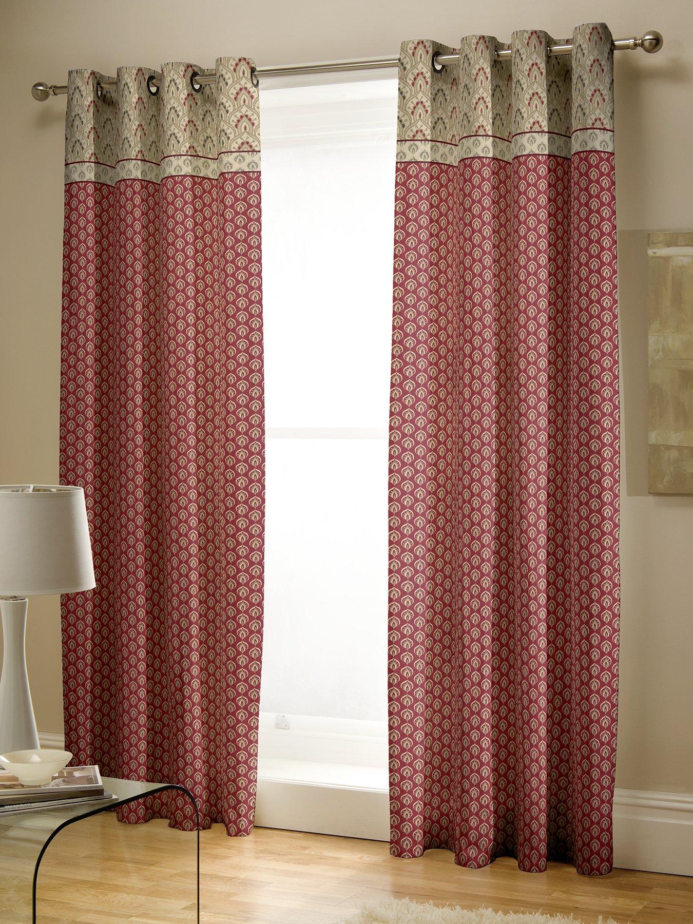Catherine Lansfield Kashmir Lined Eyelet Curtains Very Co Uk