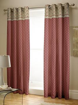 Product photograph of Catherine Lansfield Kashmir Lined Eyelet Curtains from very.co.uk