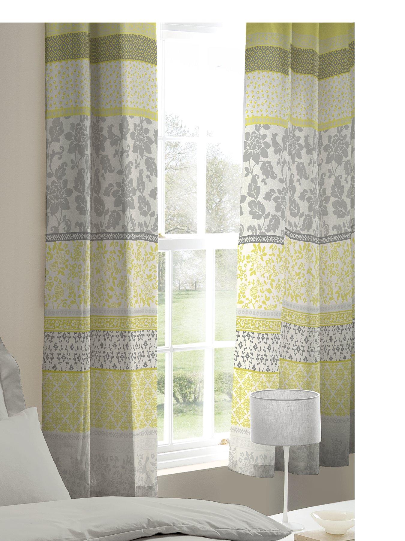 Catherine Lansfield Oriental Birds Lined Eyelet Curtains Very Co Uk