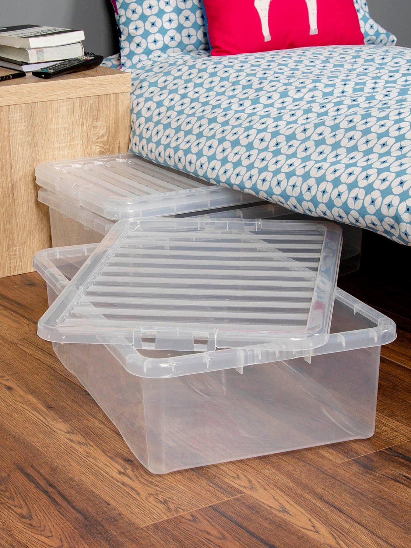 Product photograph of Wham Set Of 3 Plastic Storage Boxes Ndash 32-litre Capacity from very.co.uk