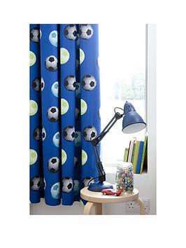 Product photograph of Catherine Lansfield Football Lined Curtains from very.co.uk