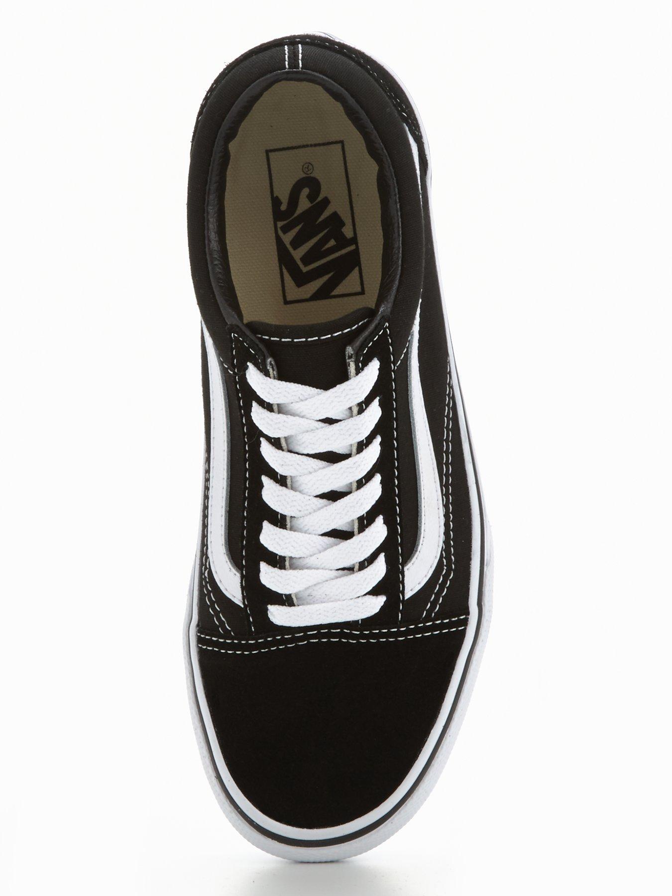 Vans Womens Old Skool Platform Trainers Black White Very