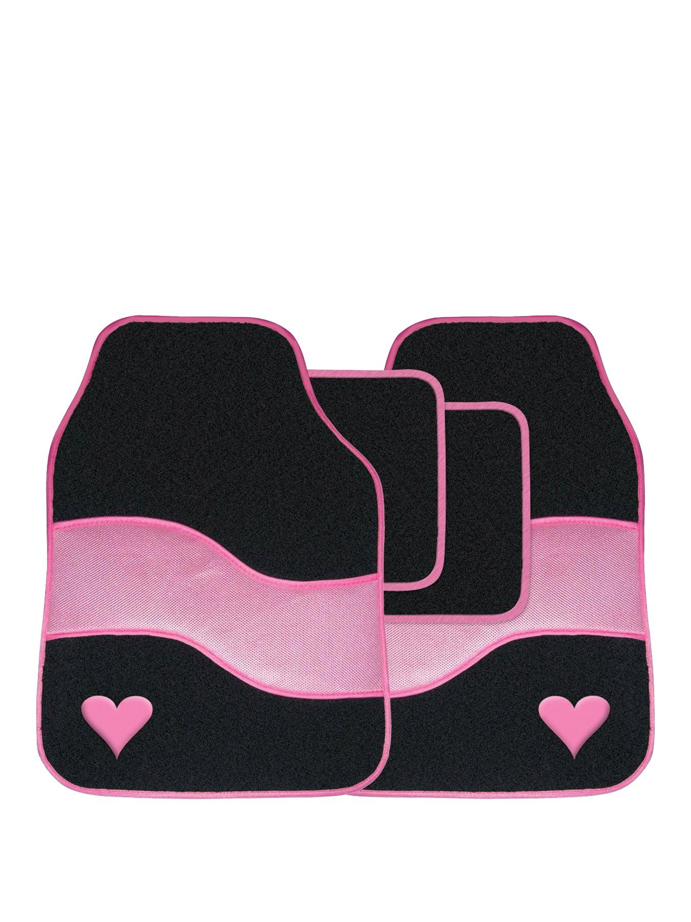 Product photograph of Streetwize Accessories Velour Pink With Heart Motif Car Mat from very.co.uk