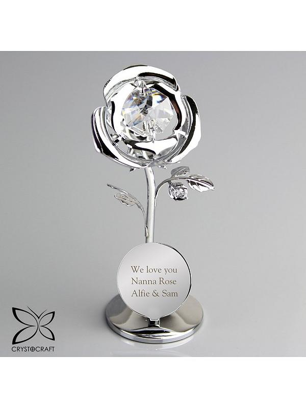 Image 2 of 4 of The Personalised Memento Company Personalised Crystocraft Rose