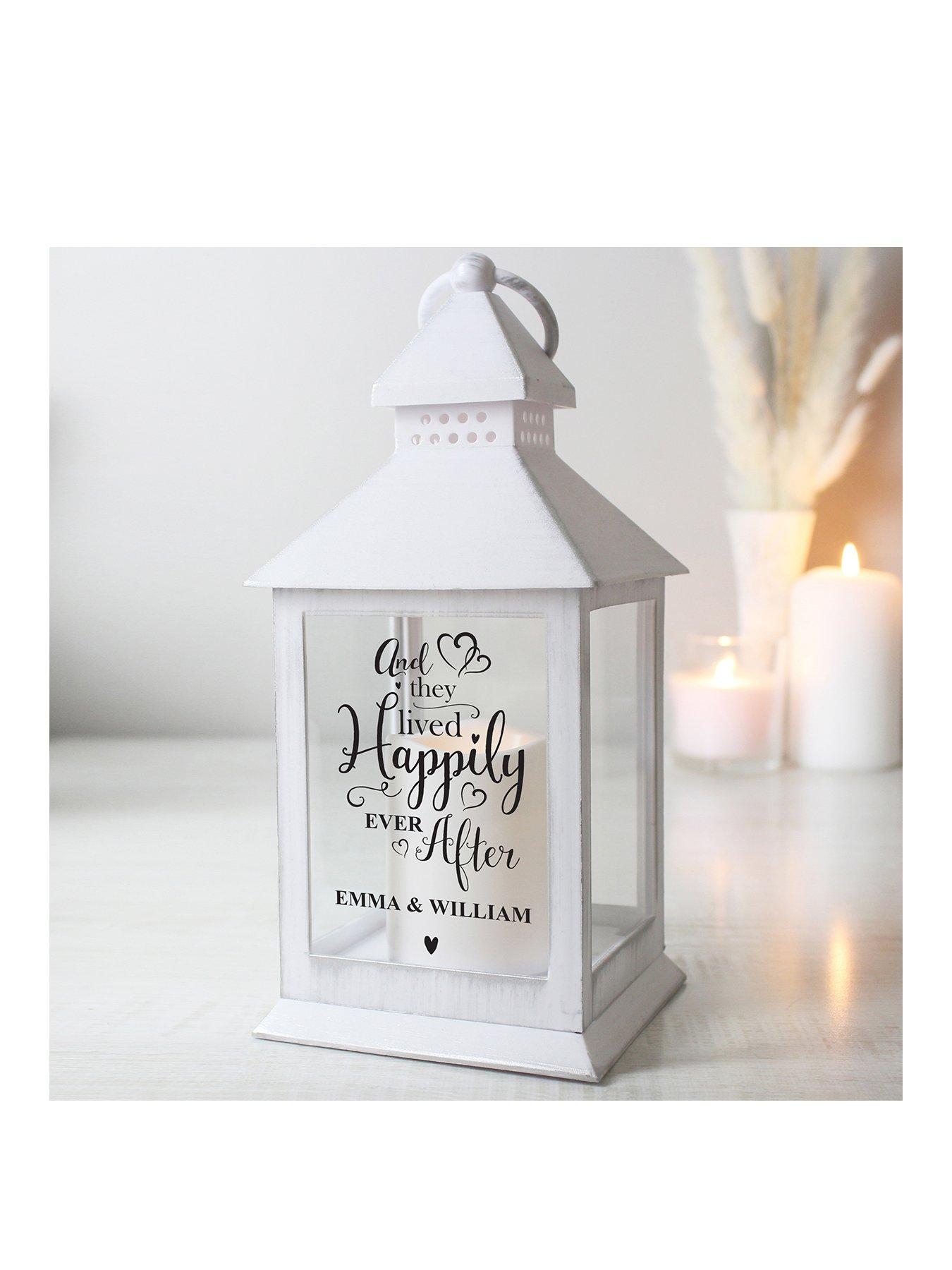 Product photograph of The Personalised Memento Company Personalised Happily Ever After Lantern from very.co.uk