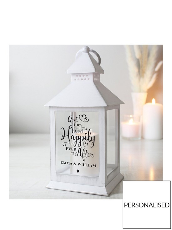 front image of the-personalised-memento-company-personalised-happily-ever-after-lantern